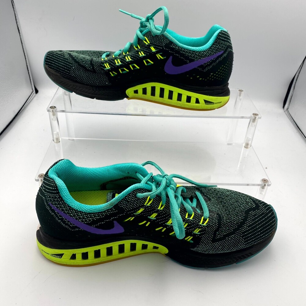 Nike Air Zoom Structure 18 683737-300 Women's 10 Sneakers Black Turquoise Shoes